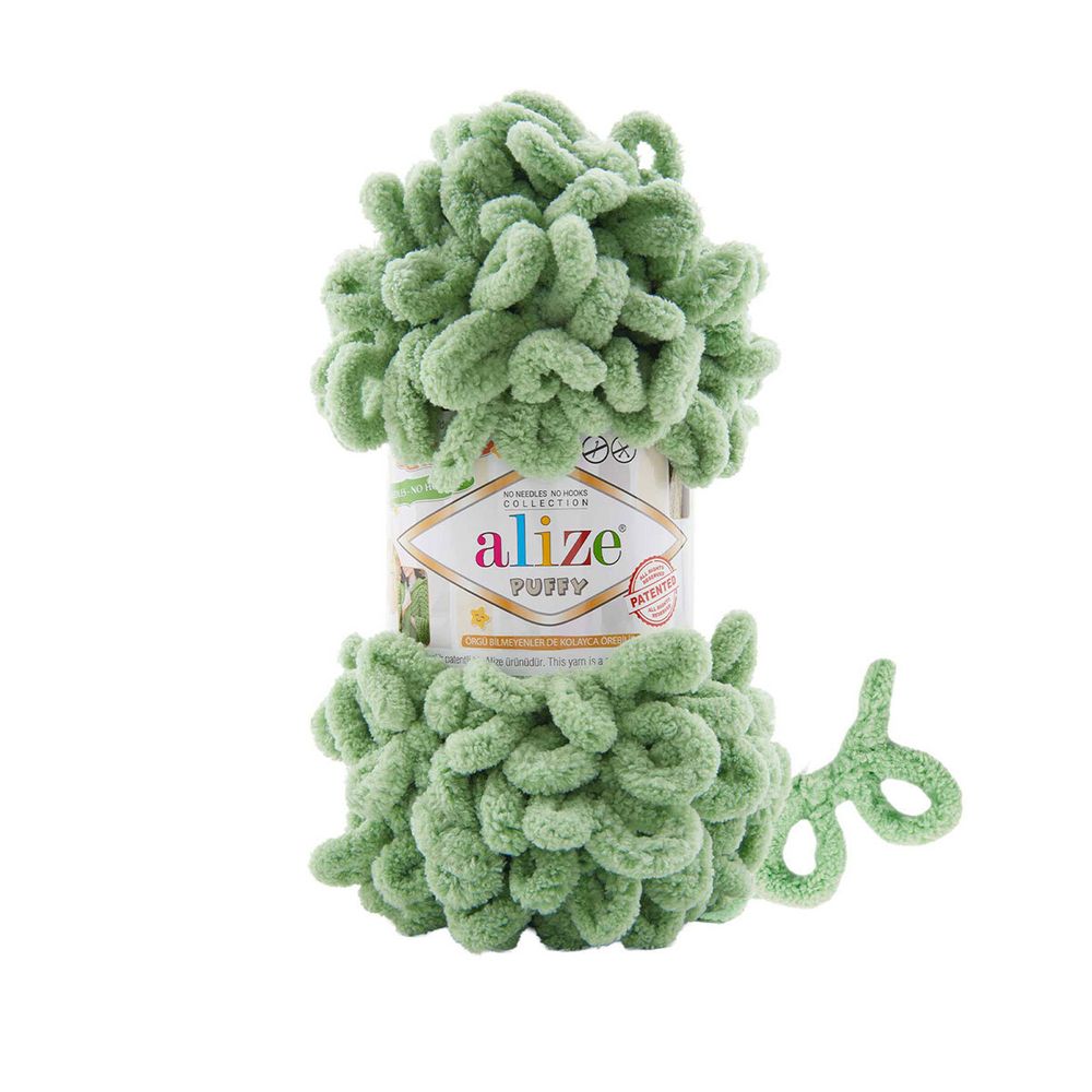 Пряжа Alize (Ализе) Puffy / уп.5 мот. по 100 г, 9м, 299 нежная мята