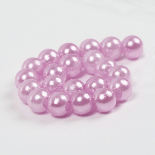 Бусины пластик (перламутр) ⌀4 мм, цв.092 сиреневый, уп.500г (15000 шт), Magic4Hobby