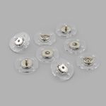 Кнопка пришивная ⌀21 мм, пластик, серебро (никель), 4 шт