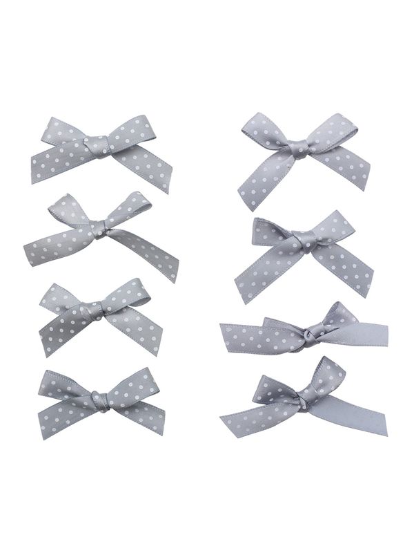 Бантики пришивные 3х2 см, 8 шт, св. серый горох