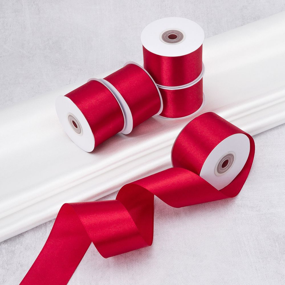 Лента атласная 50.0 мм / 5 шт по 22.86 метра, т.красный