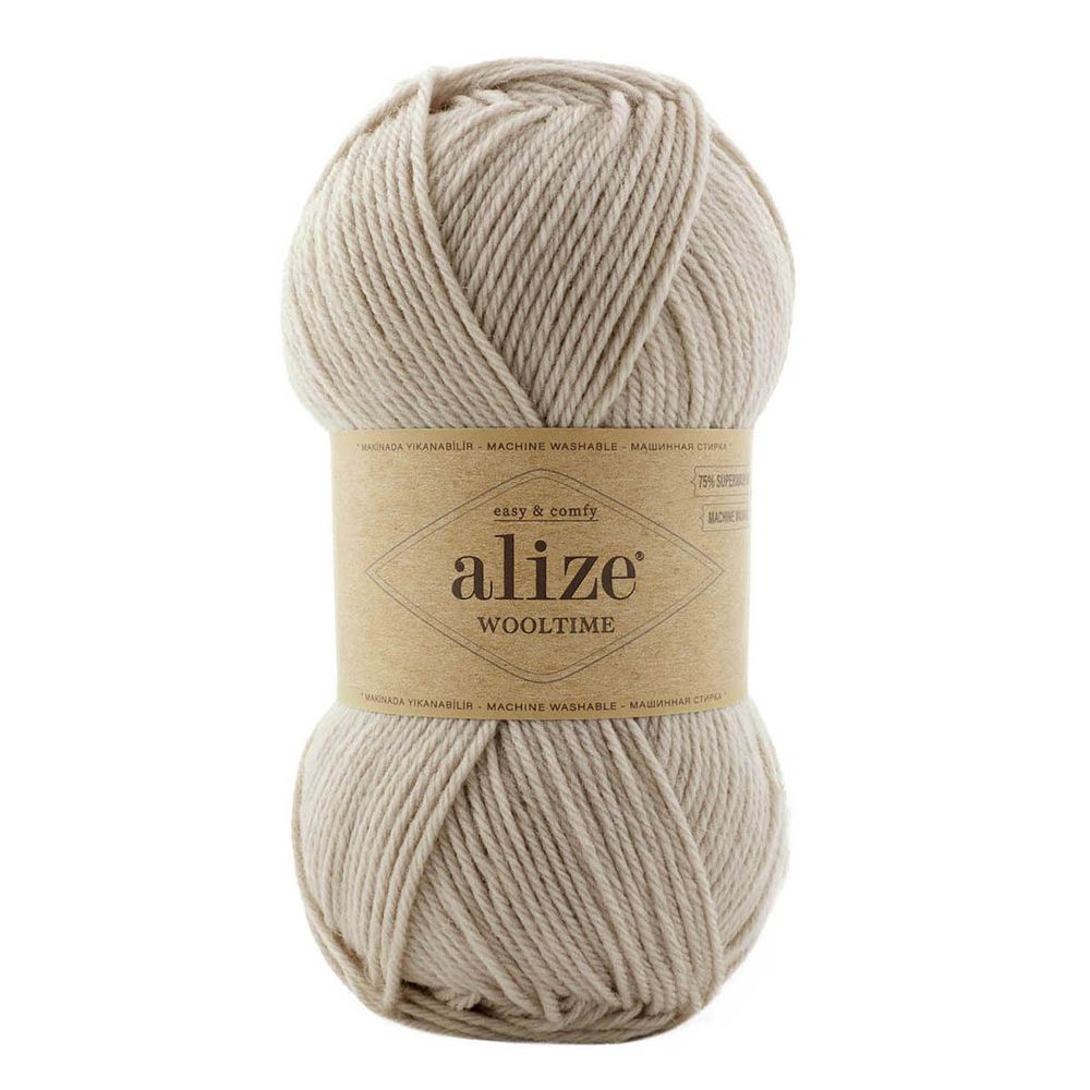 Пряжа Alize (Ализе) Wooltime / уп.5 мот. по 100 г, 200 м, 152 бежевый меланж