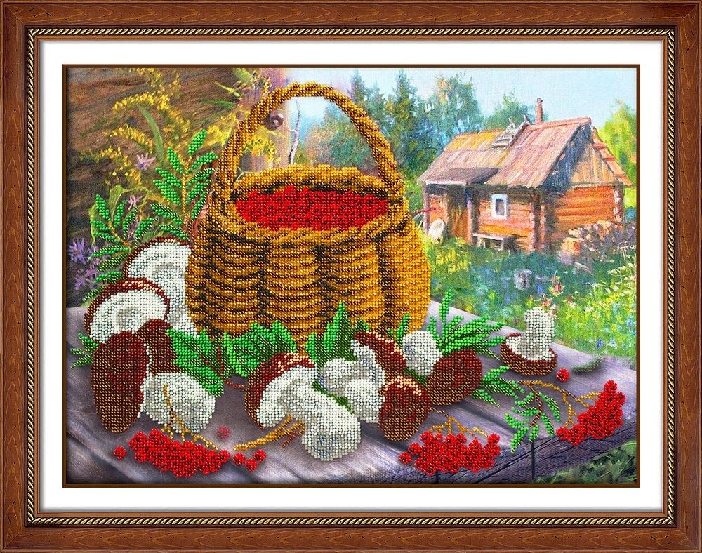 Набор для вышивания бисером Паутинка, Дары осени 38х28 см