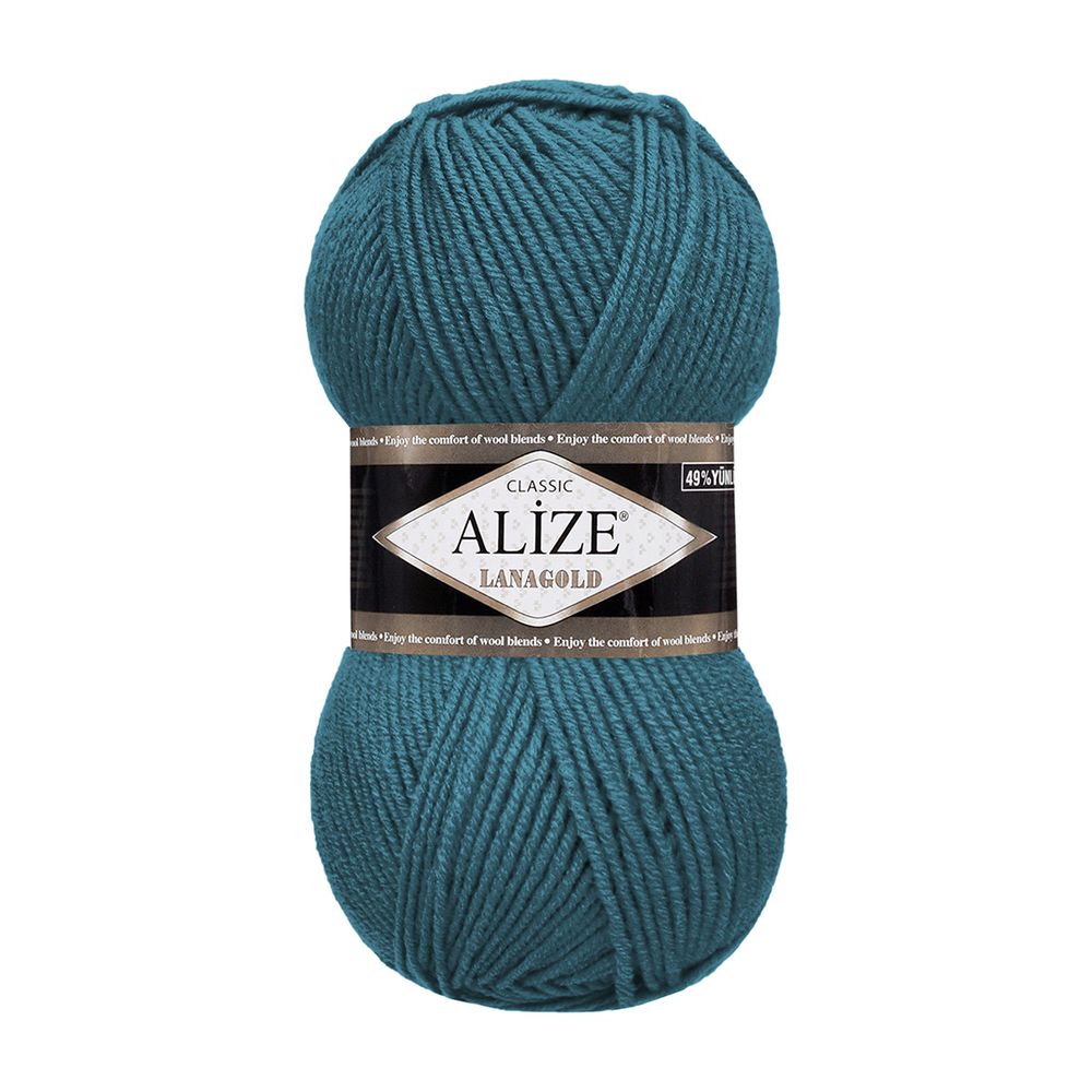 Пряжа Alize (Ализе) Lana Gold / уп.5 мот. по 100 г, 240м, 294 тёмно-бирюзовый