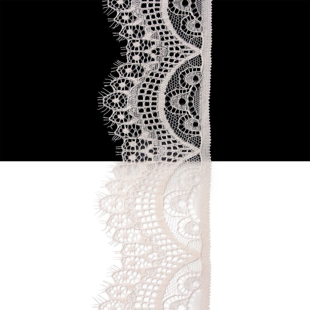 Кружево эластичное (стрейч) 60 мм / 3 метра, C571 молочный