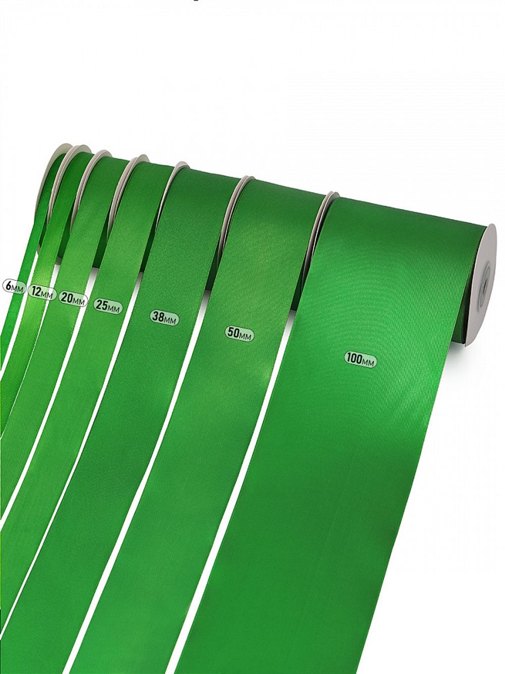 Лента атласная 1-сторонняя 25.0 мм / 22.5±1 метра, 3042 зеленый, Magic4Hobby