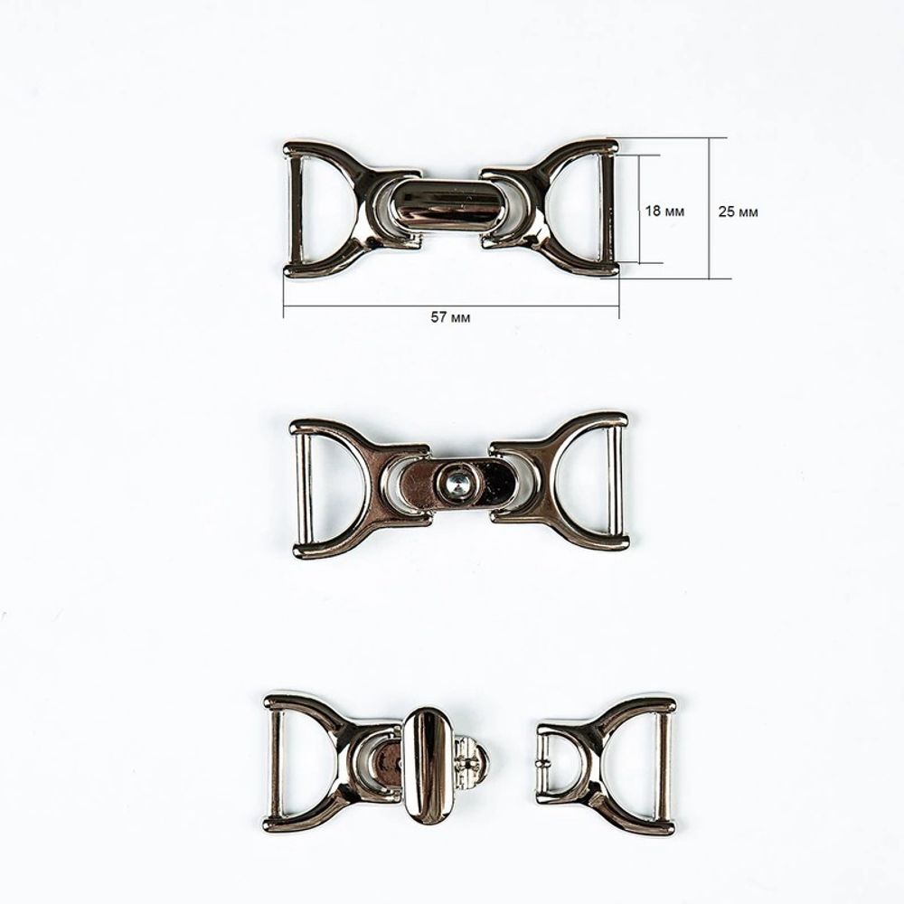 Пряжка-застежка 18 мм никель мет, 4 шт