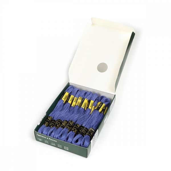 Мулине ПНК им.Кирова цв.2408 т.голубой, 24 мотка по 8 метров