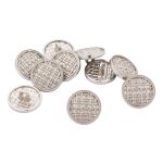 Пуговицы на ножке 24L=15 мм, металл, Silver (серебристый), 10 шт, MP06