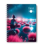 Тетрадь ученическая общая, A5 96 л. на гребне 65 г/м², белизна 100 %, 4 шт, клетка, 01200 Магия заката, Светоч Т115