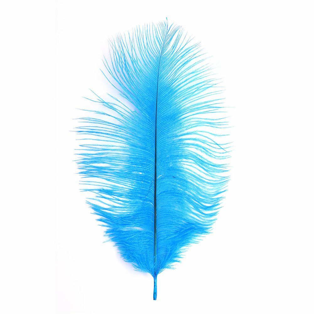 Перья страуса декоративные 20-25см, 10 шт в упак, голубой