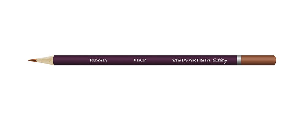 Карандаш цветной художественный заточенный, 6 шт, 701 Коричневый (Brown), Vista-Artista Gallery VGCP