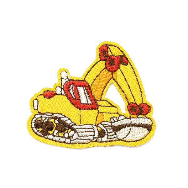 Термоаппликация Гусеничный экскаватор, желтый/красный 7,7х6,3см, Hobby&Pro