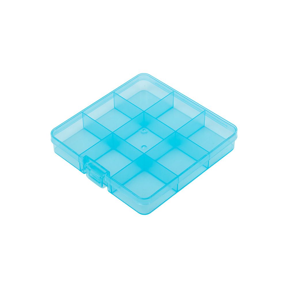Органайзер для швейных принадлежностей 13.5x13.7x2.3 см, пластик, голубой/прозрачный, Gamma OM-086