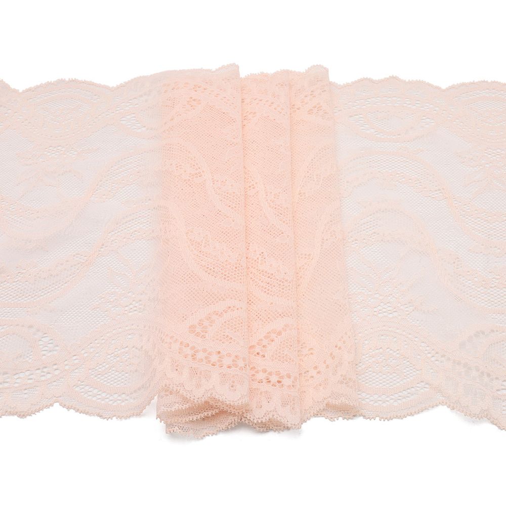 Кружево бельевое эластичное 245 мм / 10 м, телесный, 1261