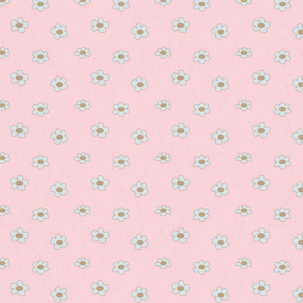 Ткань для пэчворка Peppy Бабушкин сундучок, отрез 50х55 см, 140 г/м², БС-42 ромашки розовый, Peppy