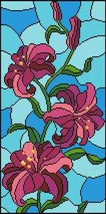Алмазная (кристальная) мозаика Фрея, Лилия. Витраж, 30х60 см