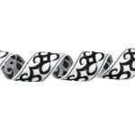 Лента (тесьма) жаккардовая 24.0 мм / 25 метров, Орнамент для северных народов, рис 9787 белый/черный (№4), Gamma С3772