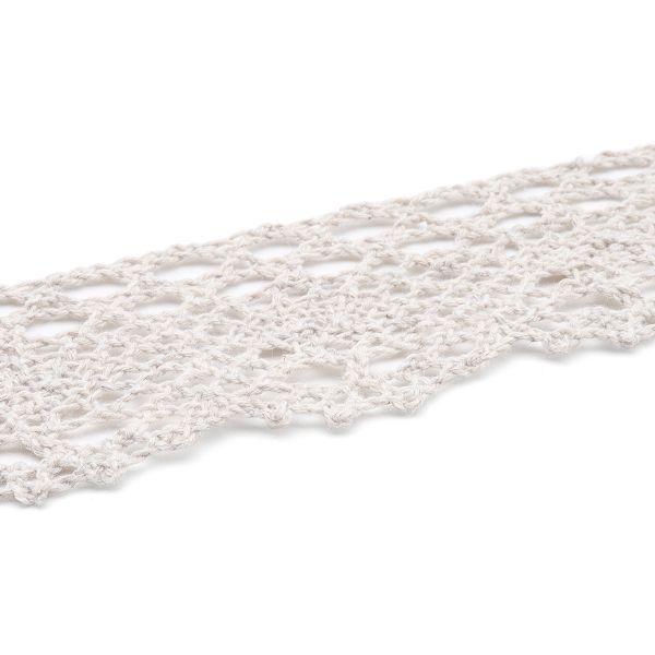 Кружево вязаное (тесьма) хлопковое 40 мм / 25 метров, рис.40.01.192 (лен) С3749Г17