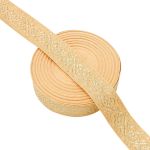 Лента (тесьма) жаккардовая 32.0 мм / 25±1 метров, с метанитом рис. 9819, желтый/золото, С3104Г17