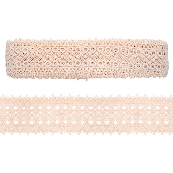 Кружево гипюр (плетёное) 63 мм, матовая нить, NN236 молочный, 13.72 м