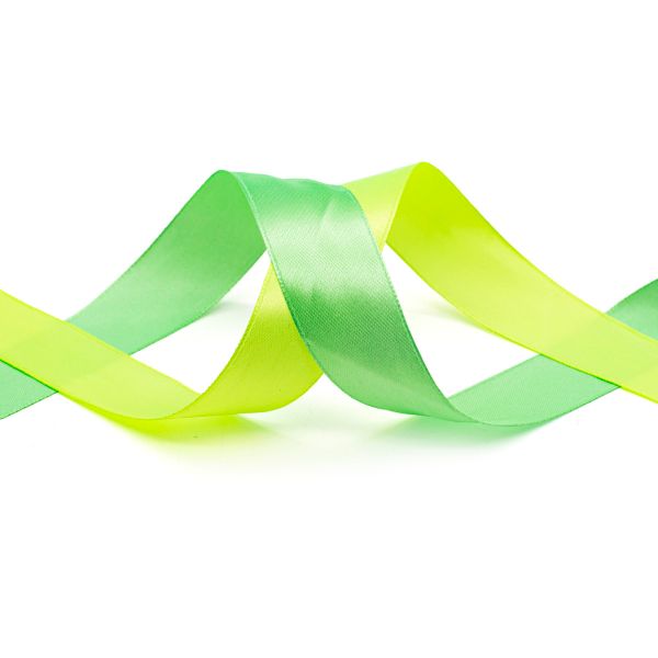 Набор атласных лент 2,5 см, 32.9 м, 2 ролика в упаковке, св. бирюзовый/яр. салатовый