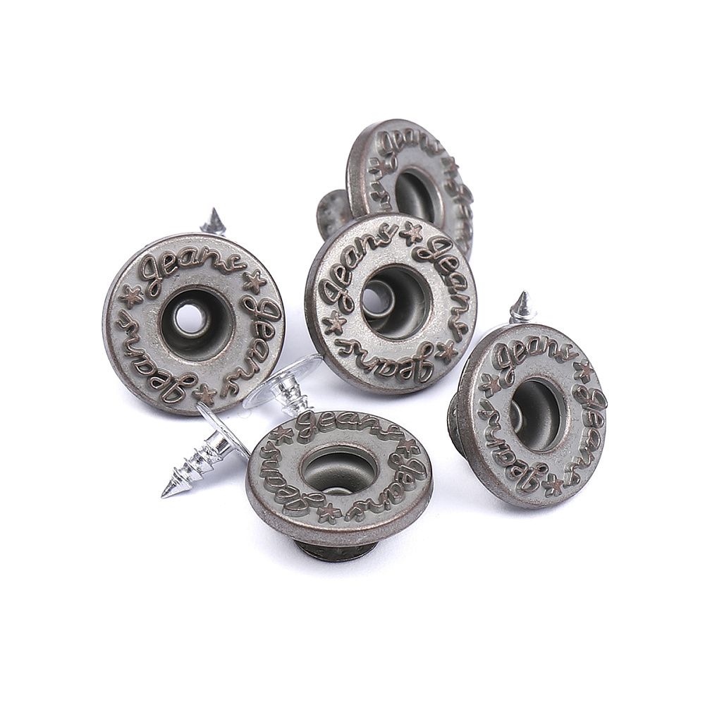 Пуговицы джинсовые ⌀17 мм, фиксированная ножка, сталь, античная медь, 100 шт