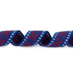 Лента (тесьма) жаккардовая 24.0 мм / 25±1 метров, Орнамент для северных народов, рис 9867 №4 син/красн/белый, Gamma C3885