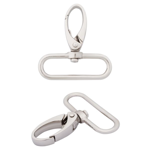 Карабин металл 40 мм (48х52 мм), цв.никель, 20 шт