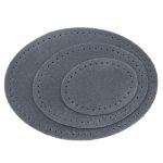 Набор заплаток пришивных из замши, овал 4х5,5см, 6х8,2см, 8х10,9см, с перфорацией, 3 шт (26 серый), 59404