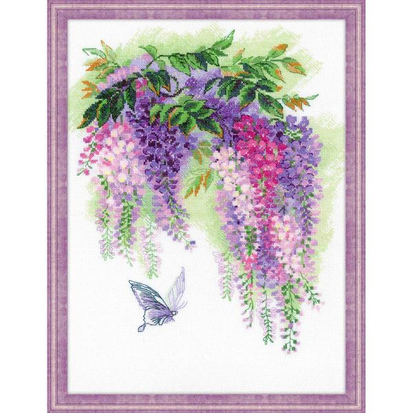 Набор для вышивания нитками Риолис, Глициния 30х40см
