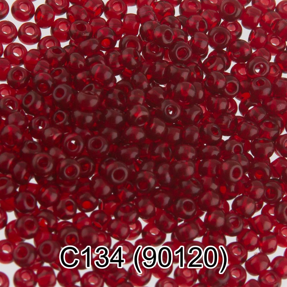 Бисер Preciosa круглый 10/0, 2.3 мм, 10х5 г, 1-й сорт, C134 т.красный, 90120, круглый 3