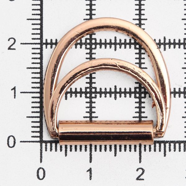 Полукольцо двойное металл внутр. 20 мм (внешн. 26х25 мм), 2 шт, золото, MT-1852