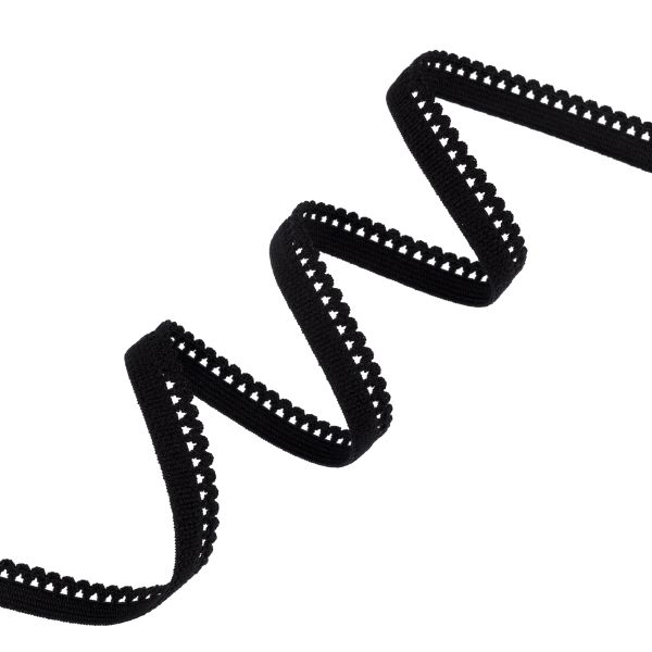 Резинка бельевая (ажурная) 10.0 мм / 25 метров, черный-1, Blitz DT-04