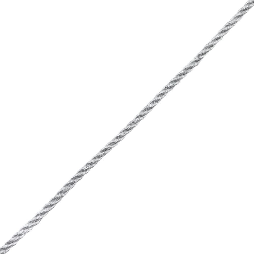 Шнур витой ⌀3.0 мм / 50 метров, металлизированный, серебро