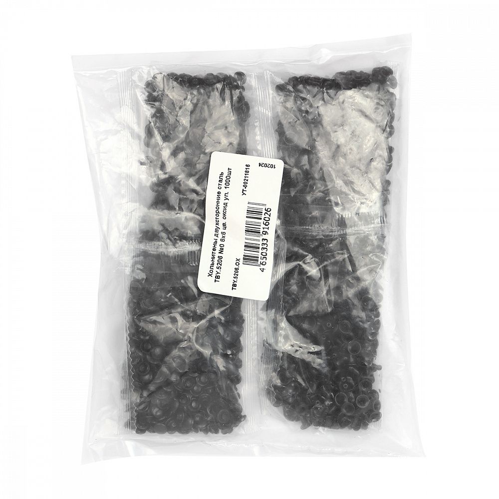 Хольнитены двухсторонние сталь 6х6 мм, №0, TBY.5206 цв. оксид уп. 1000 шт, TBY