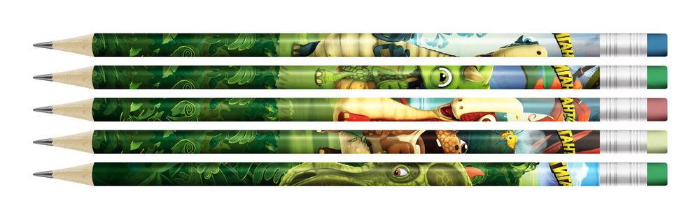 Карандаш чернографитный (набор) круглые с ластиком ОПП заточенный ТМ (HB) 8х5 шт, HB Hot Print, ВКФ GGZ-5P-06