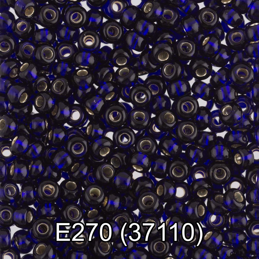 Бисер Gamma 10/0 (2.3 мм), 150 г (10х5 г), E270 т. васильковый, 37110, круглый 5