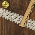 Кружево вязаное (тесьма) 40 мм / 10 метров, TBY.2443A цв.натуральный, Kruzhevo