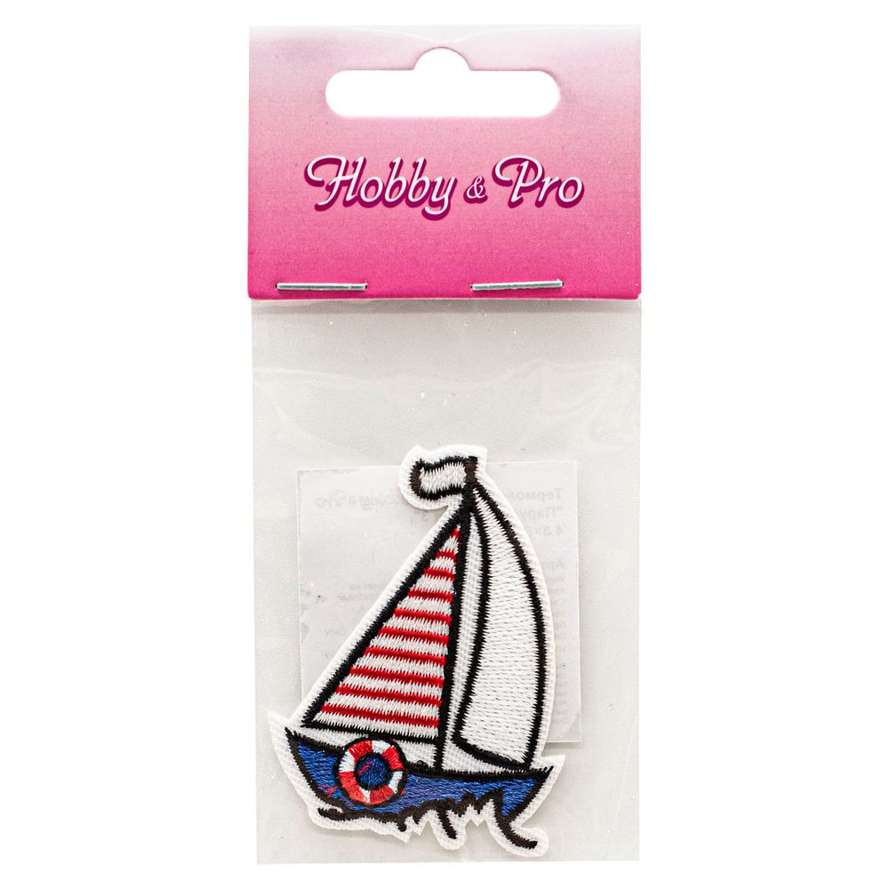 Термоаппликация "Парусная лодка 3", 4.3х5.7см