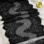 Кружево бельевое эластичное 230 мм / 3 м, 8036 цв.черный, Kruzhevo