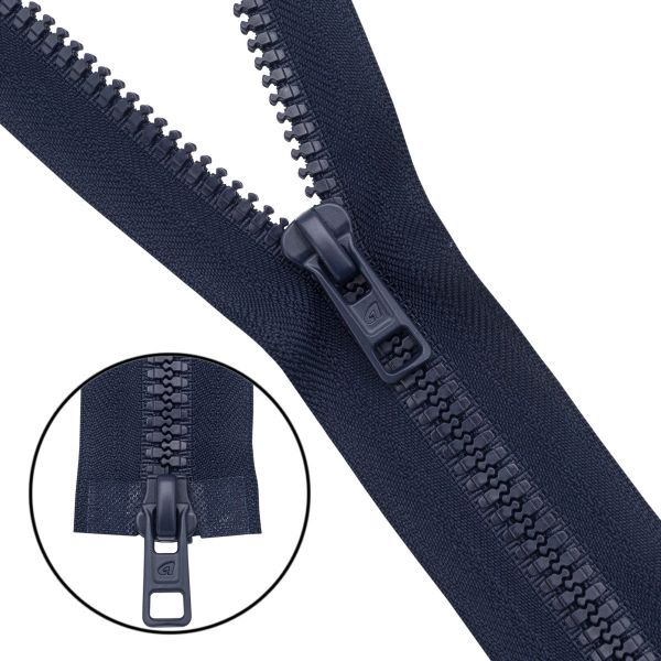 Молния трактор Arta Т6 (6 мм) 2 зам., разъем., 85 см, (2077), A058 т.синий, НОВЫЙ МАТОВЫЙ ЗАМОК, уп.50 штук