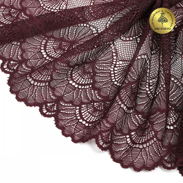 Кружево бельевое эластичное 195 мм / 3 м, 8034 цв.L076 сливовое вино, Kruzhevo