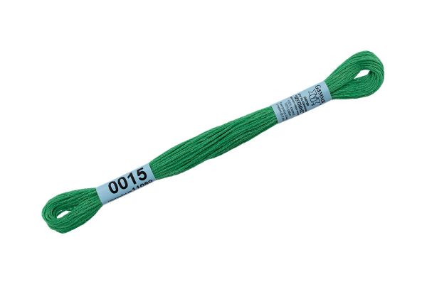 Мулине Gamma 100% хлопок, цв.0015 св.зеленый, 24 мотка по 8 метров