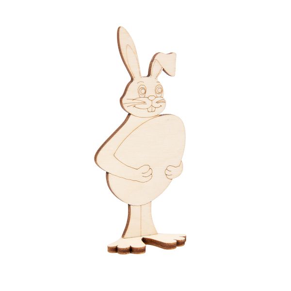 Заготовка из фанеры на подставке, 3.8х2.6х9 см, 2 шт, Заяц с яйцом, Mr.Carving КЛ-27