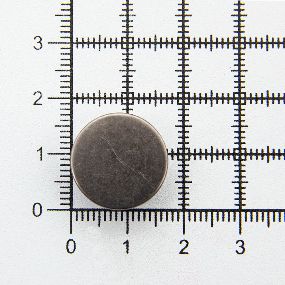 Пуговицы джинсовые ⌀17 мм, фиксированная ножка, гладкая, черный никель, ≈100 шт, New Star