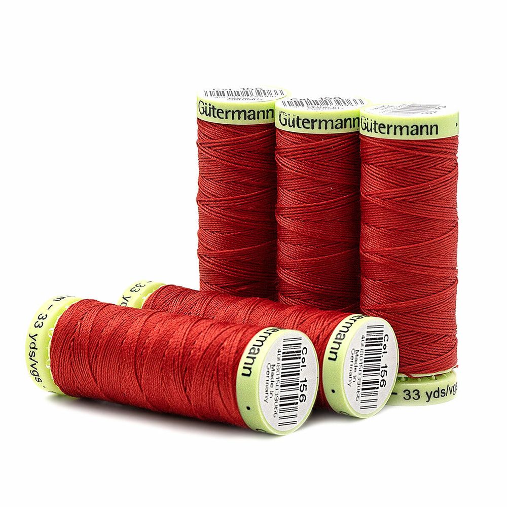 Нитки отделочные Gutermann Top Stitch, 30м, 156 красный, 5 катушек