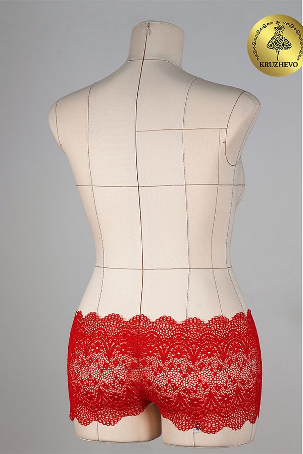 Кружево бельевое эластичное 220 мм / 3 м, цв.SD163 красный, Kruzhevo