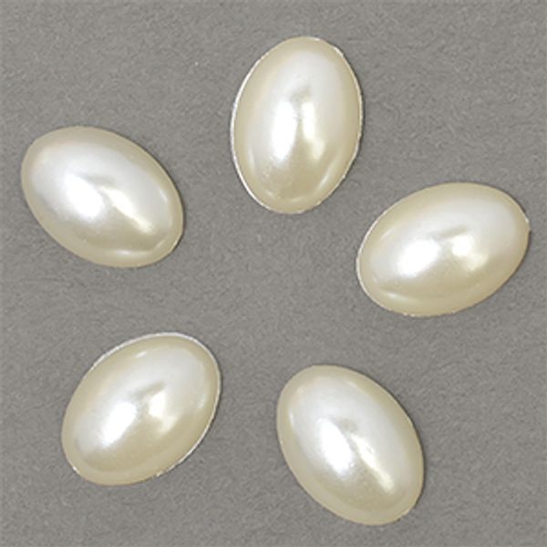 Полужемчужины перламутр Овал 10х14 мм цв.43 молочный уп.500г (1200 шт)