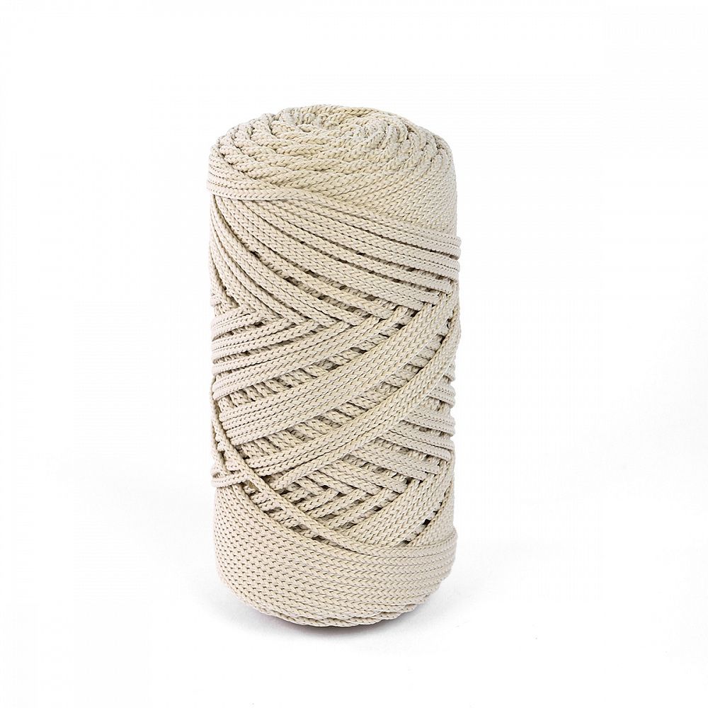 Шнур для вязания ⌀3.0 мм, полиэфир, цв.магнолия уп.100м